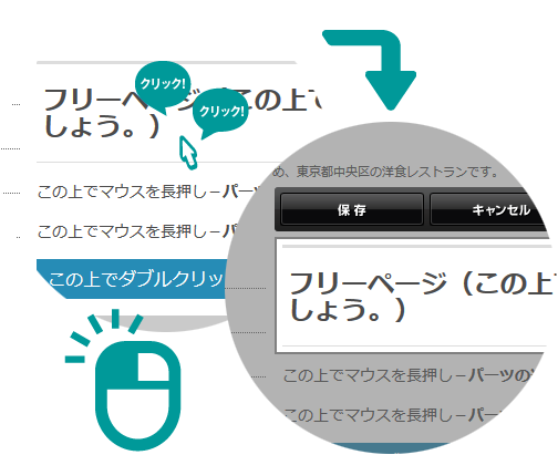 ダブルクリック（ダイレクト編集機能） 